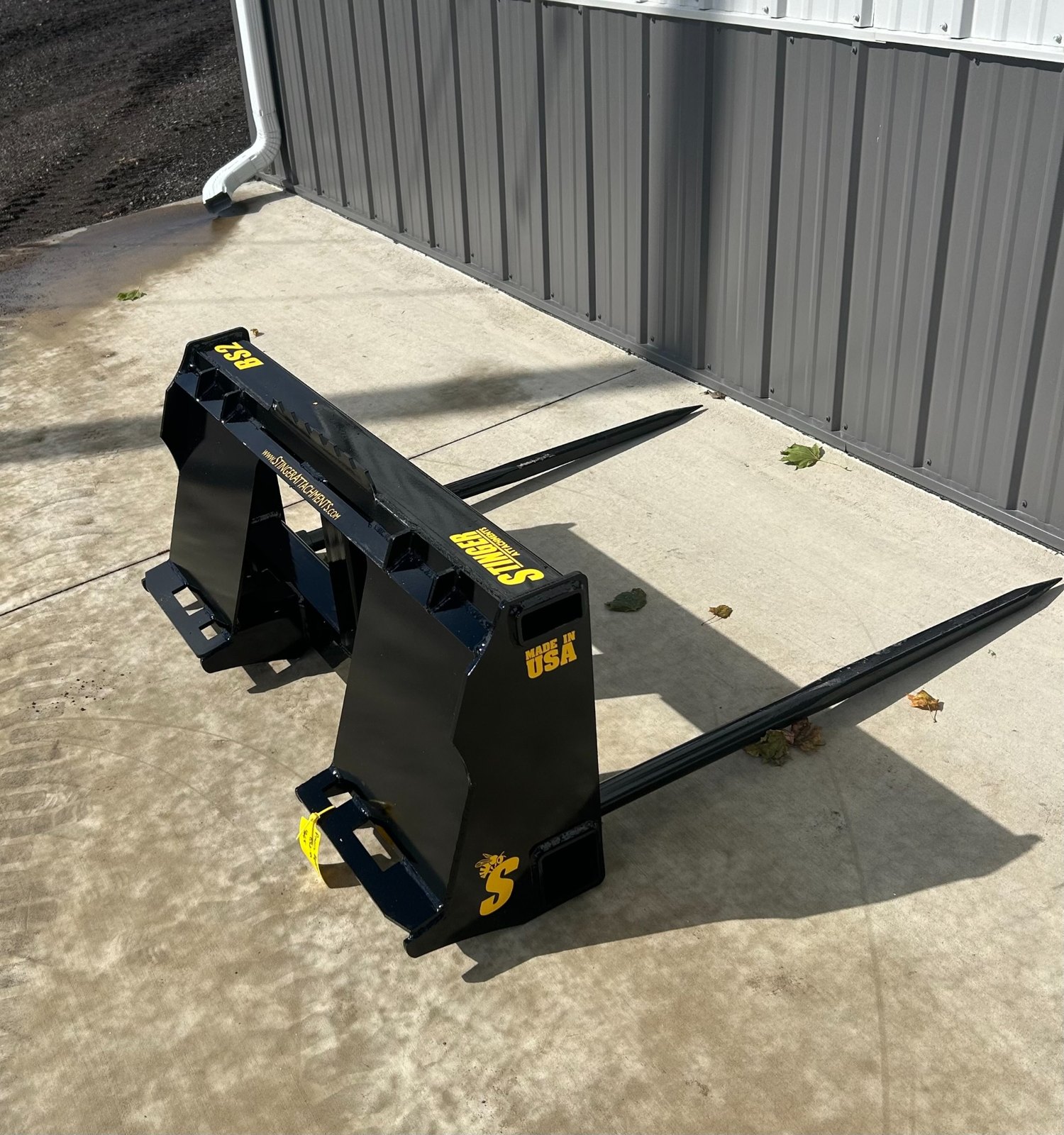Stinger Attachments BS2 two-tine bale spear and mounting frame